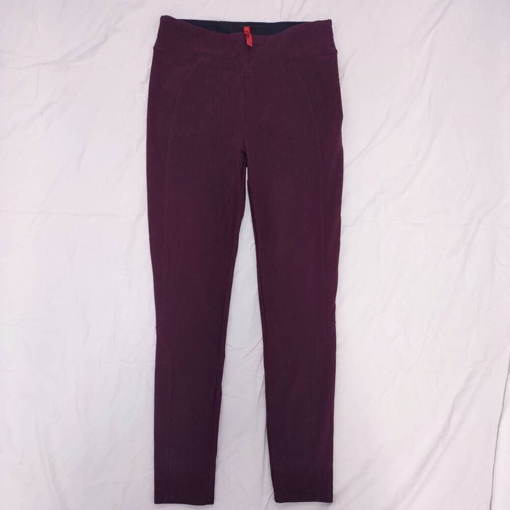 SPANX Micro Rib Knit Control Top Skimmer Leggings Purple Wine. Medium